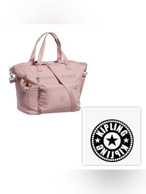 NWT Kipling XL Isaac Travel Gym Duffel Bag Crossbody Handbag Illuminating Pink